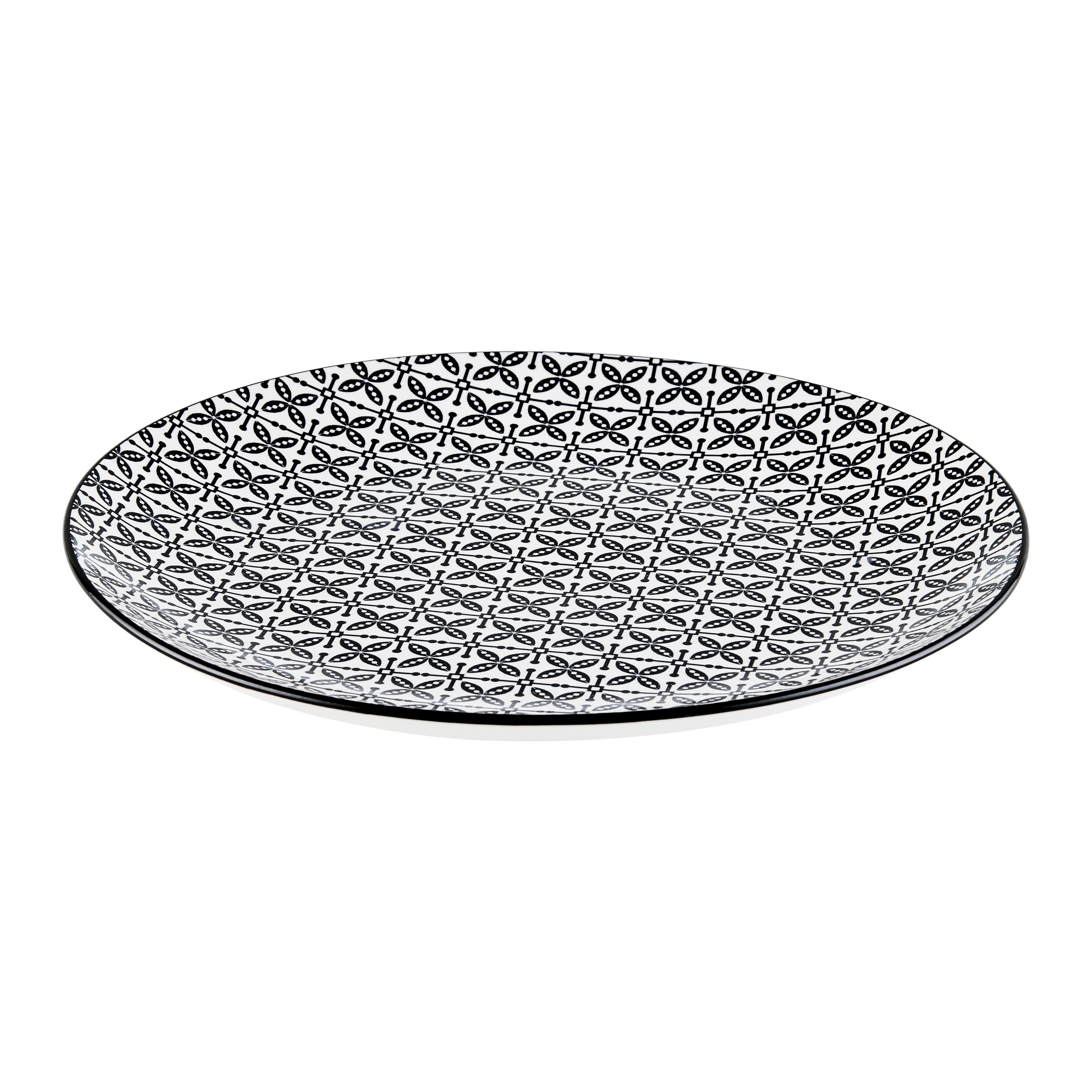 Speiseteller Shiva Schwarz/Weiß - Schwarz/Weiß, LIFESTYLE, Keramik (27/2,5cm) - Mömax