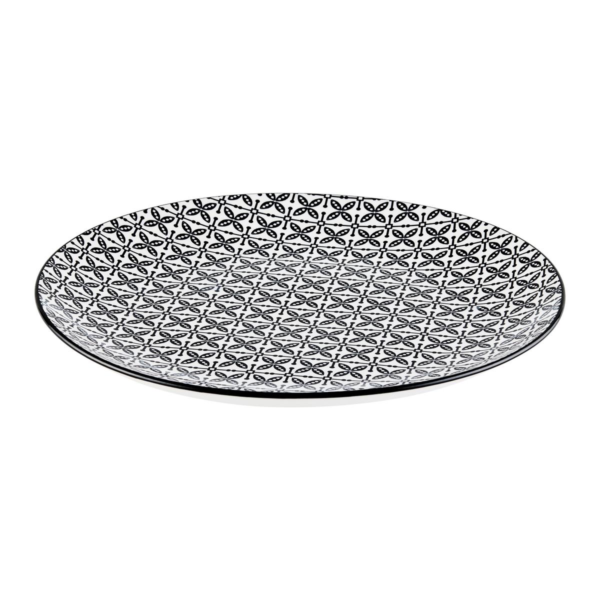 Speiseteller Shiva Schwarz/Weiss - Weiss/Schwarz, Lifestyle, Keramik (27/2,5cm) - Mömax