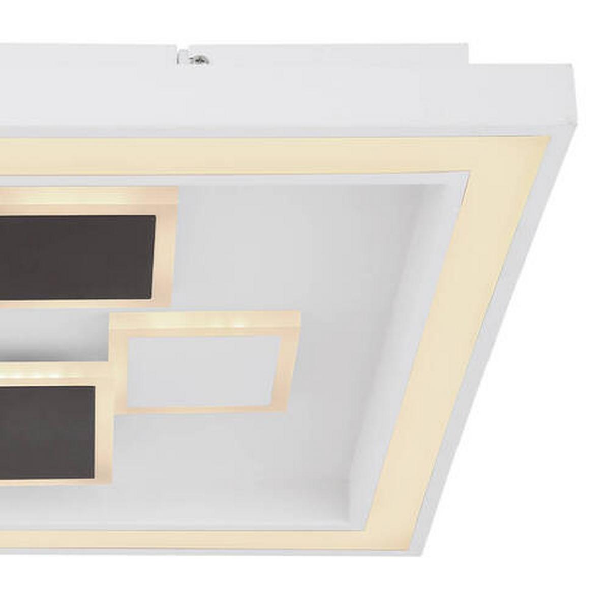 Stropna Led-svetilka Nolo, S Sijalko - bela/opal, Design, kovina/umetna masa (48/48/7cm) - Globo