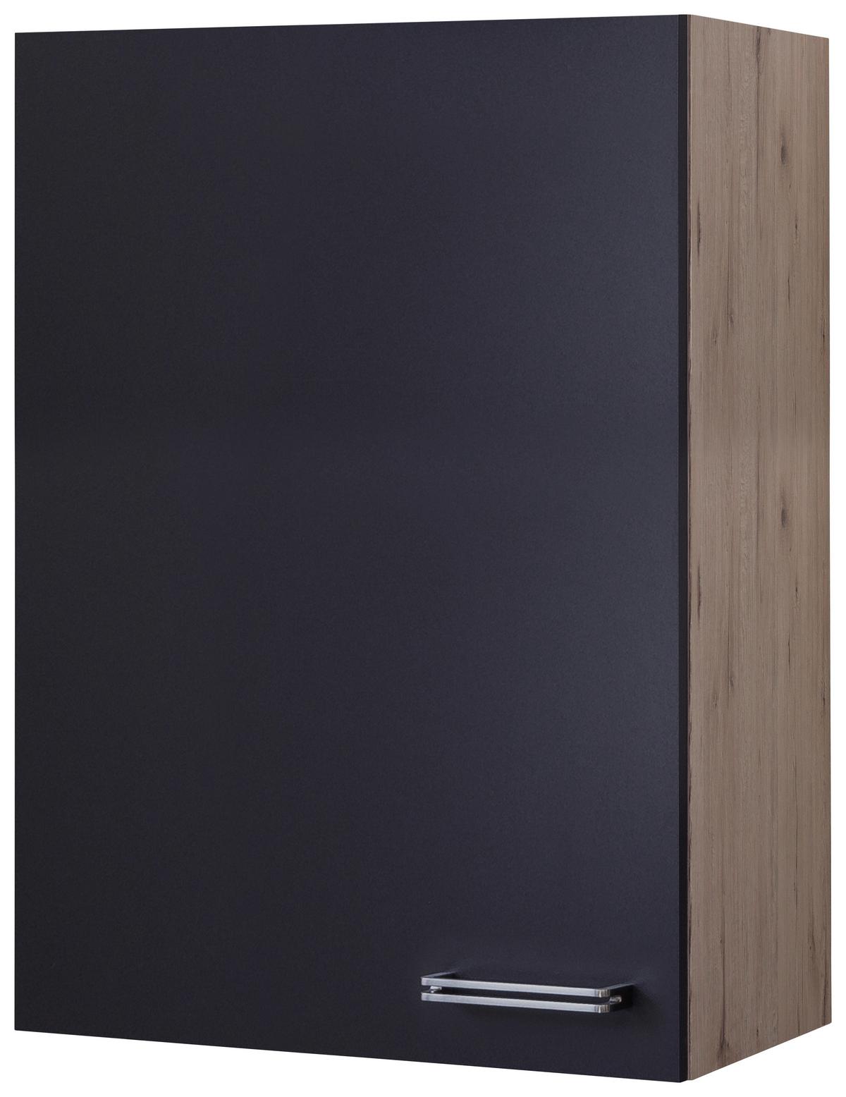 Küchenoberschrank Anthrazit/Eiche - Edelstahlfarben/Eichefarben, MODERN, Holzwerkstoff/Metall (60/89/32cm) - FlexWell