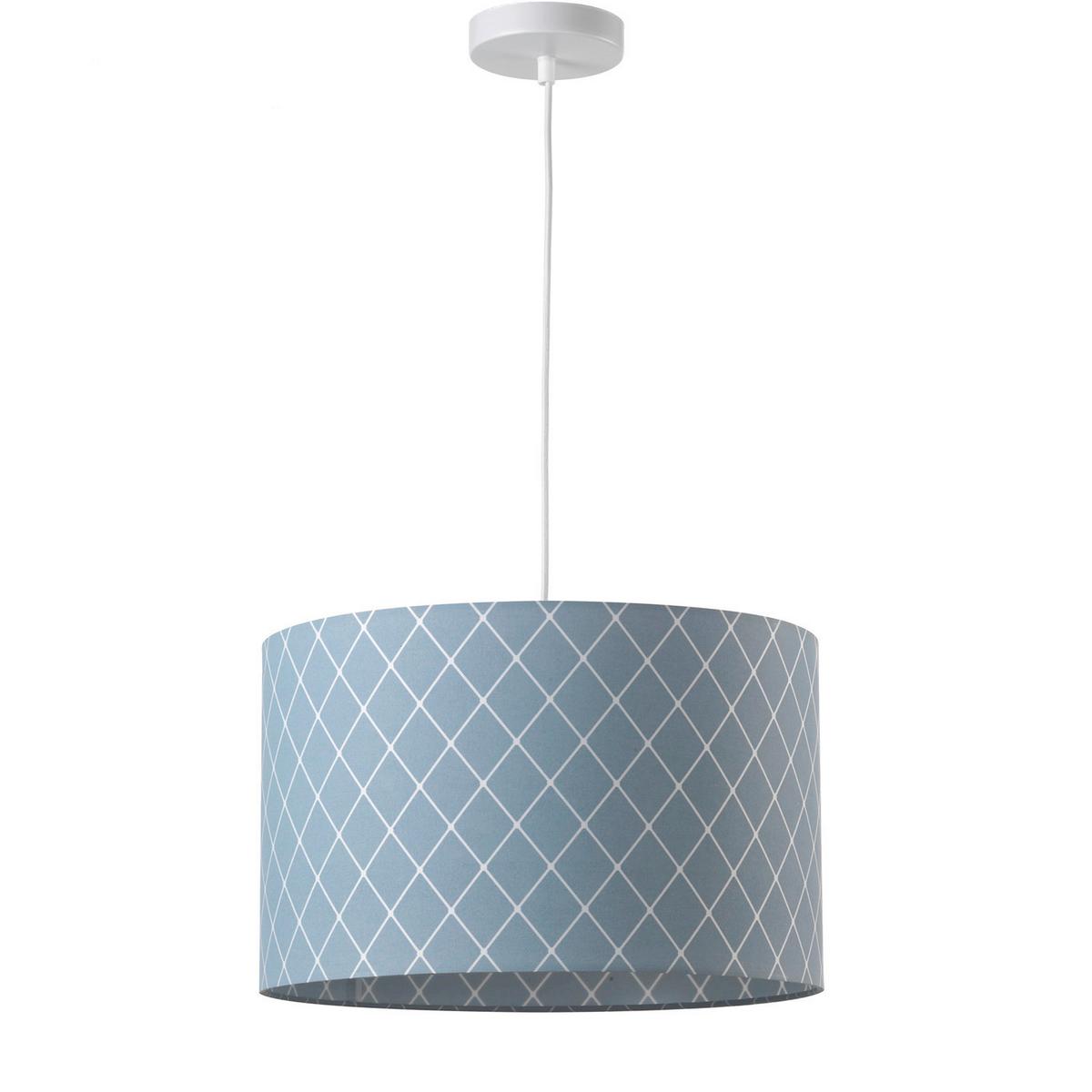 Hängeleuchte Noah Blau/Weiß max. 22 Watt - Blau/Weiß, KONVENTIONELL, Textil/Metall (40/80cm)