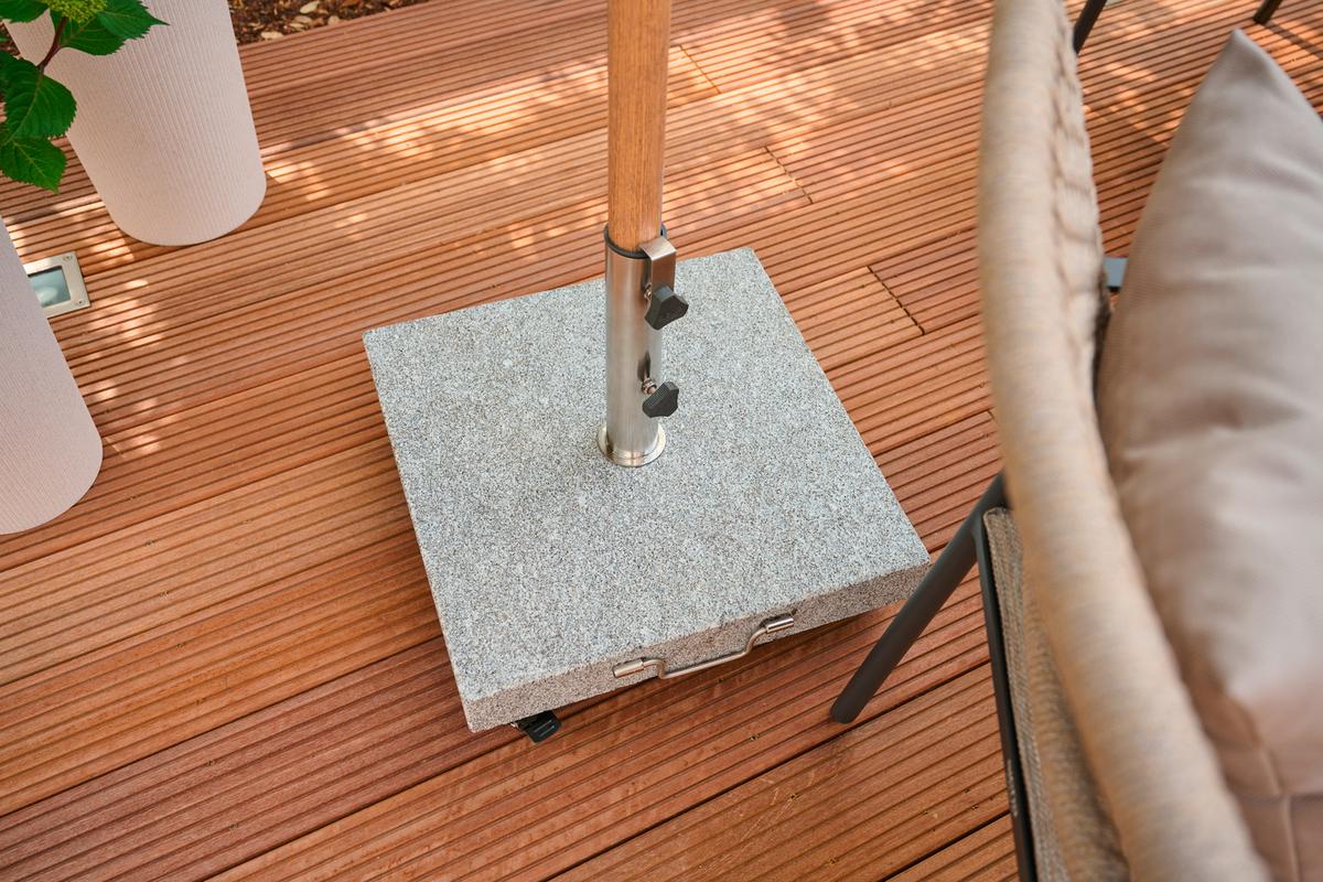 Sonnenschirmständer Granit mit Rollen - Grau, Basics, Stein (50/43/50cm) - Siena Garden