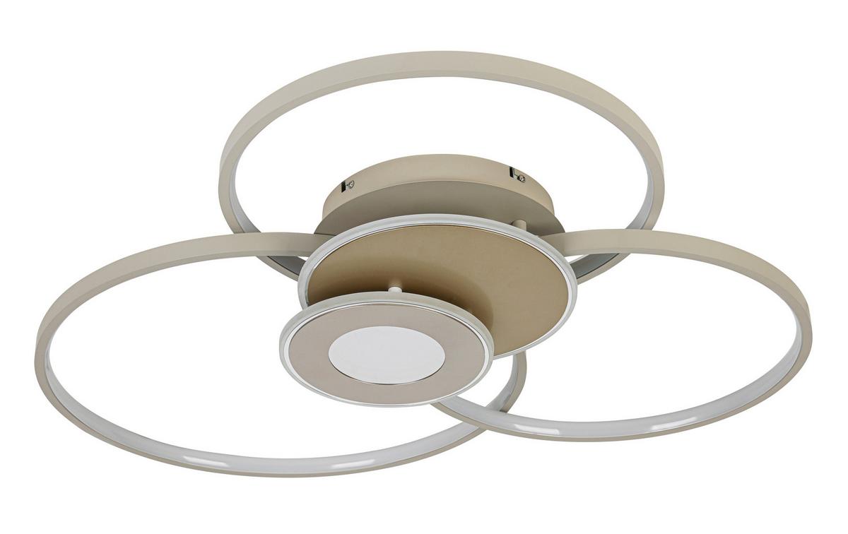 LED-Deckenleuchte Sehr Champagnerfarben max. 40 Watt - Sandfarben/Champagner, MODERN, Kunststoff/Metall (74/77/11cm) - Mömax