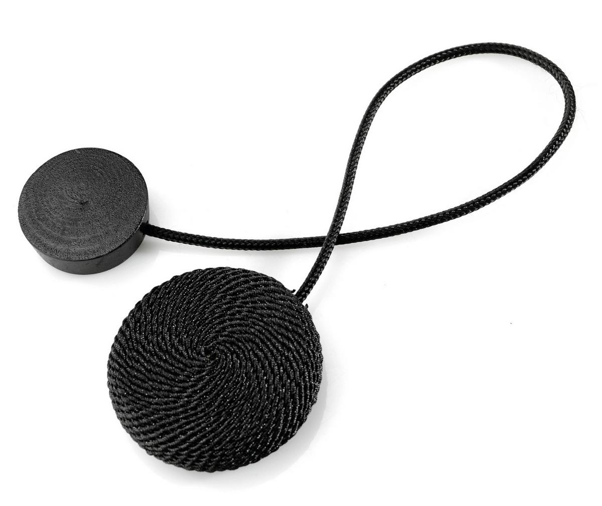 Függönyelkötő Jan - fekete/fehér, textil (38cm) - Modern Living