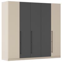 Kleiderschrank Safari Grau/champagner - Champagner/Grau, Konventionell, Holzwerkstoff/Metall (226/229/54cm) - Based