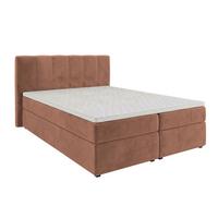 Boxbett Dana Hellbraun ca. 140x200cm - Hellbraun/Schwarz, Kunststoff/Textil (140/200cm) - Based