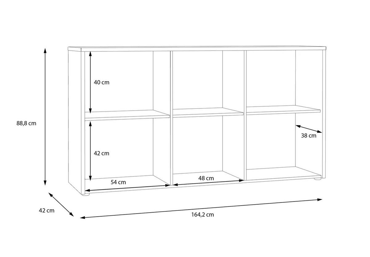 Komoda Karlshamn - bijela visoki sjaj/crna, Moderno, drvni materijal/metal (164,2/88,8/42cm) - Premium Living