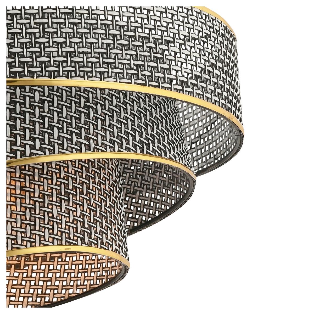 LAMPA WISZĄCA COUPER HAZERAN - GREY, GOLD - kolor złoty/szary, Design, metal/tkanina (40/72cm) - P & B