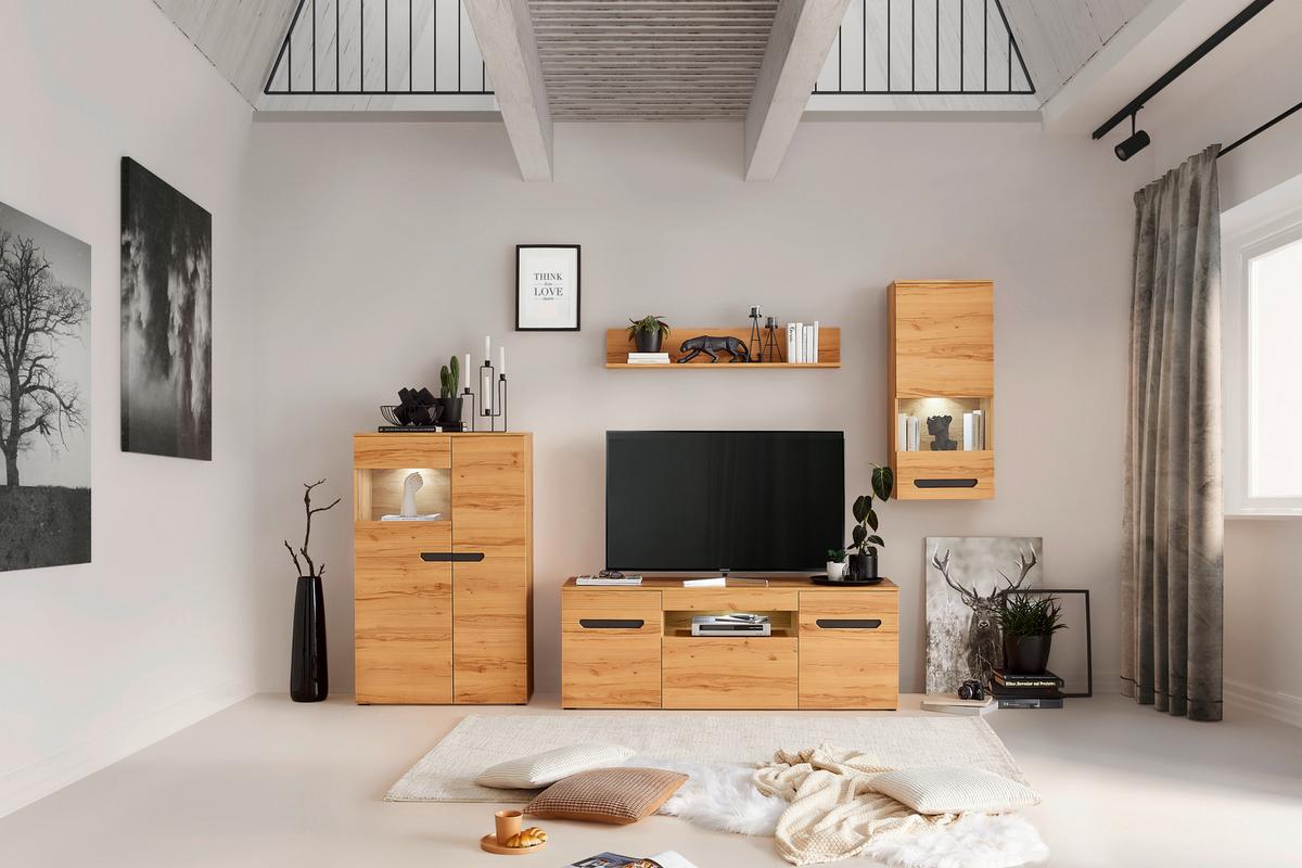 Visoka Komoda Alana, Barva Bukve - Moderno, umetna masa/steklo (81,8/129,4/38cm) - Mömax