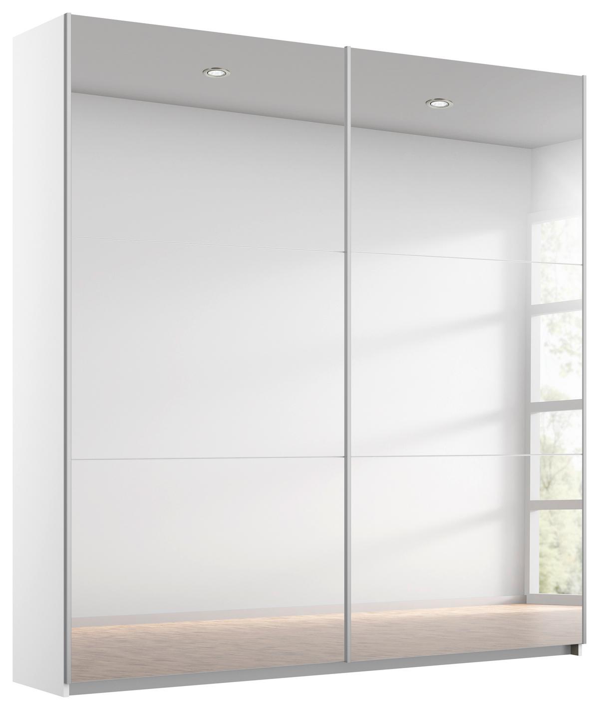 DULAP USI GLISANTE REFLECT - argintiu/alb, Modern, sticlă/material pe bază de lemn (175/210/59cm)