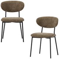 Stuhl-Set Klejd 2er-Set Braun - Schwarz/Braun, MODERN, Textil/Metall (47/79/53cm) - Livetastic