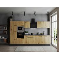 Kuhinjski Blok Z Aparati Oliver, 340cm - črna/siva, Design, kovina/leseni material (340cm) - Respekta