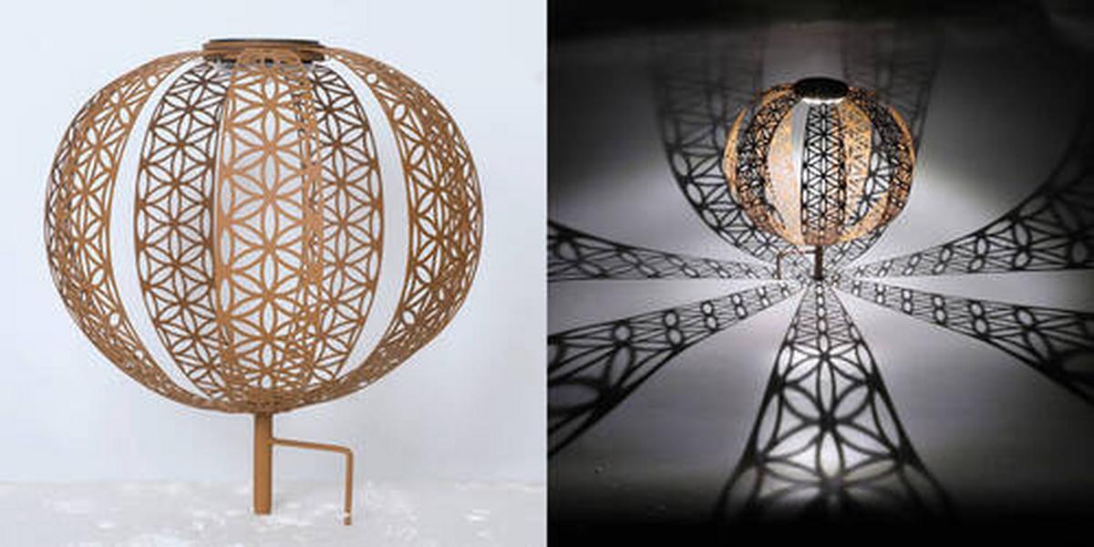 Solarna Svetilka Solar, S Sijalko - opečnato rjava, Design, kovina (30/41cm) - Globo