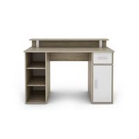 Schreibtisch Diego Sonoma Eiche/Weiß - Silberfarben/Weiß, LIFESTYLE, Holzwerkstoff/Kunststoff (120/55/88cm) - MID.YOU