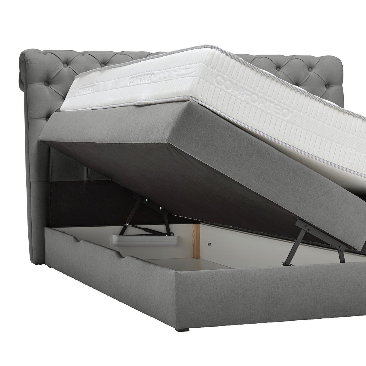 Boxspringbett Belano Dunkelgrau ca. 160x200cm - Dunkelgrau, Konventionell, Holz/Holzwerkstoff (160/200cm) - Premium Living