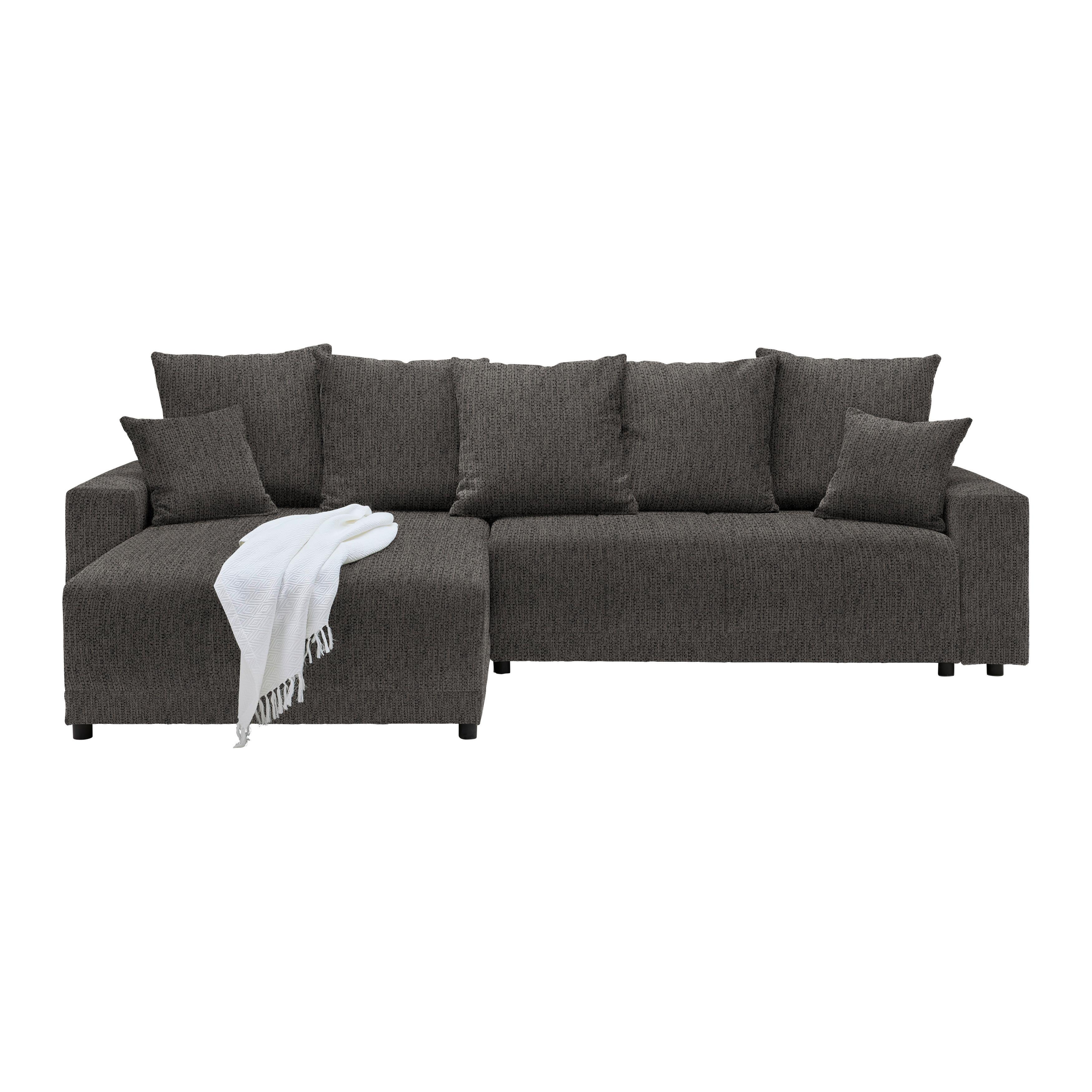 Ecksofa Alatri Anthrazit - Anthrazit/Schwarz, MODERN, Kunststoff/Textil (289/90/176cm) - Based