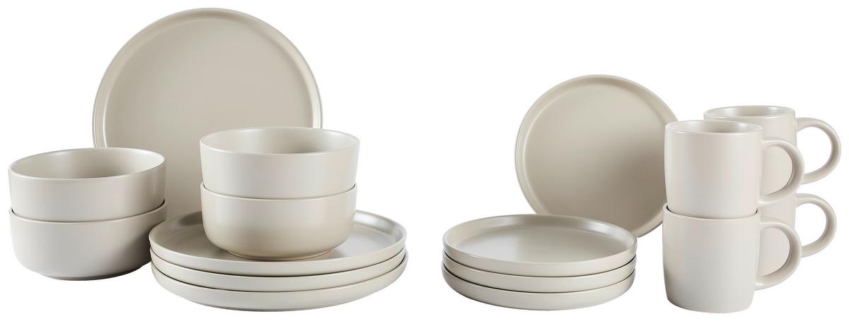 SERWIS OBIADOWO-ŚNIADANIOWY 21015 - taupe, Trend, ceramika - Novel