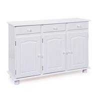 Komoda Livio, Bela, Masiven Bor - bela, Trendi, les (130/87/43cm) - Livetastic