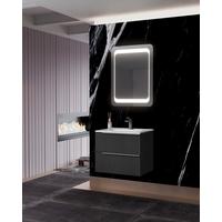 Bază cu lavoar Sidney - negru/gri, Modern, material pe bază de lemn (61/53/46cm)