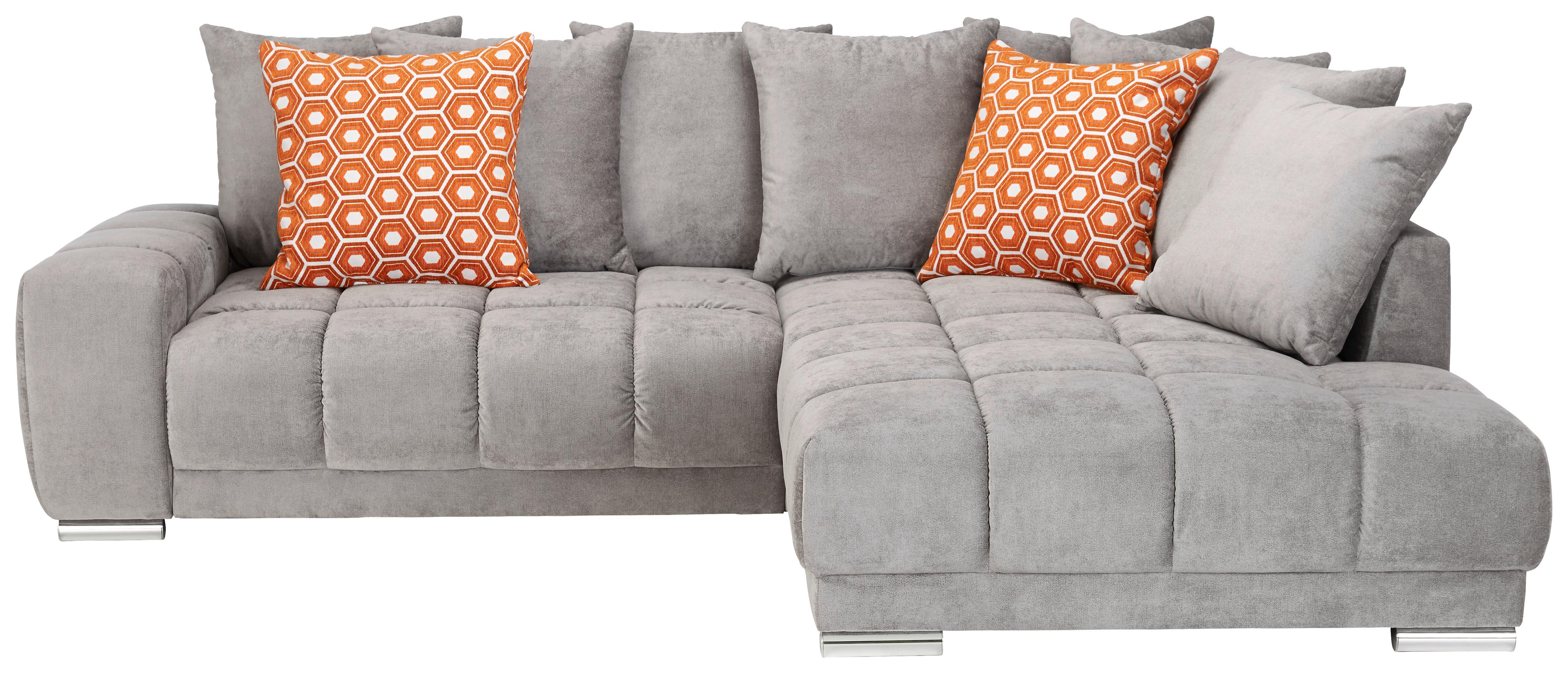 Ecksofa in Grau mit Bettfunktion - Grau, Modern, Textil (279/219cm) - Premium Living
