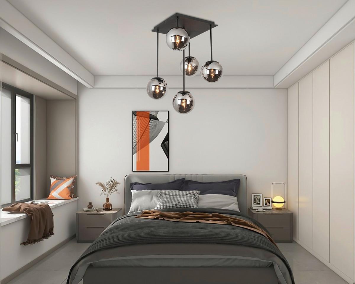 Függőlámpa Lip - krómszínű/fekete, Modern, Üveg/fém (41/41/61cm) - Mömax