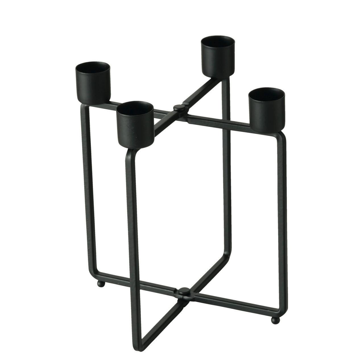 Hengergyertyatartó Karos - fekete, Basics, fém (15/17/15cm) - Modern Living