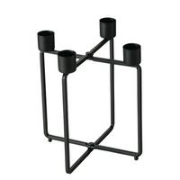 Hengergyertyatartó Karos - fekete, Basics, fém (15/17/15cm) - Modern Living
