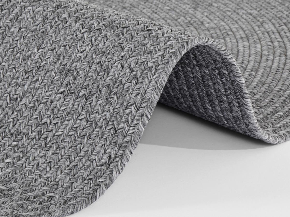 Outdoorteppich Trenzado Hellgrau Ø ca. 200cm - Hellgrau, Basics, Kunststoff (200cm)