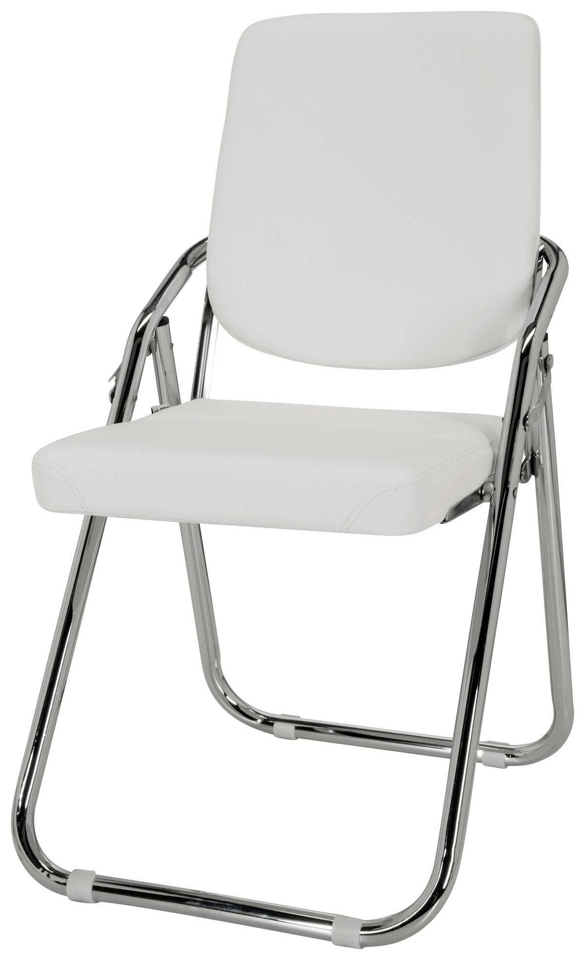Konferenčni Stol Esto Pu, Bela - barve kroma/bela, Basics, kovina/tekstil (46/90/40cm) - MID.YOU