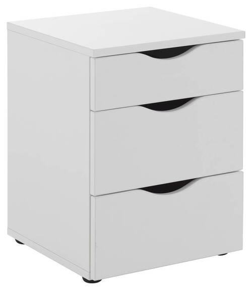 Nachtkästchen in Weiß - Schwarz/Weiß, KONVENTIONELL, Holzwerkstoff/Kunststoff (40/55/39cm) - Mömax