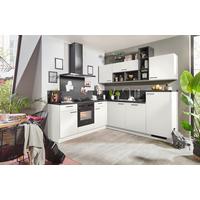 Eckküche Win o. Geräte ca. 225x245cm Weiß - Anthrazit/Schwarz, Holzwerkstoff/Metall (225/245cm) - Express-Kuechen