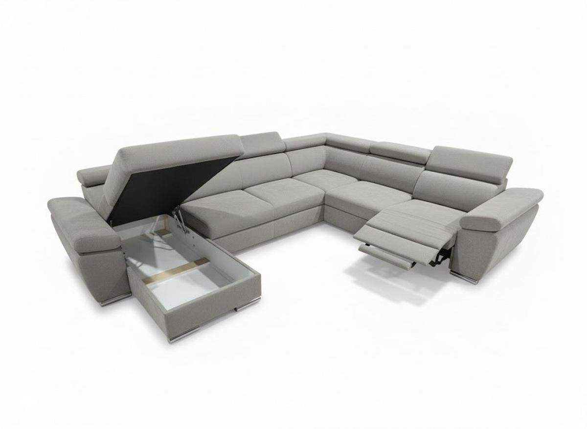 Ülőgarnitúra Palermo - szürke, Modern, textil/fa (271/338/170cm)