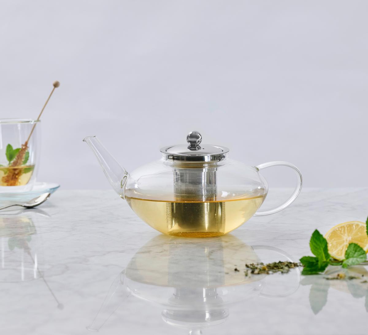 IMBRYK DO HERBATY JR-2501 - przejrzysty, Basics, metal/szkło (1300ml) - Novel