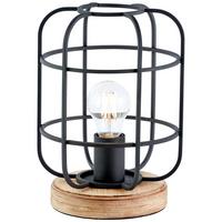 Tischleuchte Gwen Schwarz max. 40 Watt - Schwarz/Braun, Design, Holz/Metall (20/26,5cm) - Brilliant