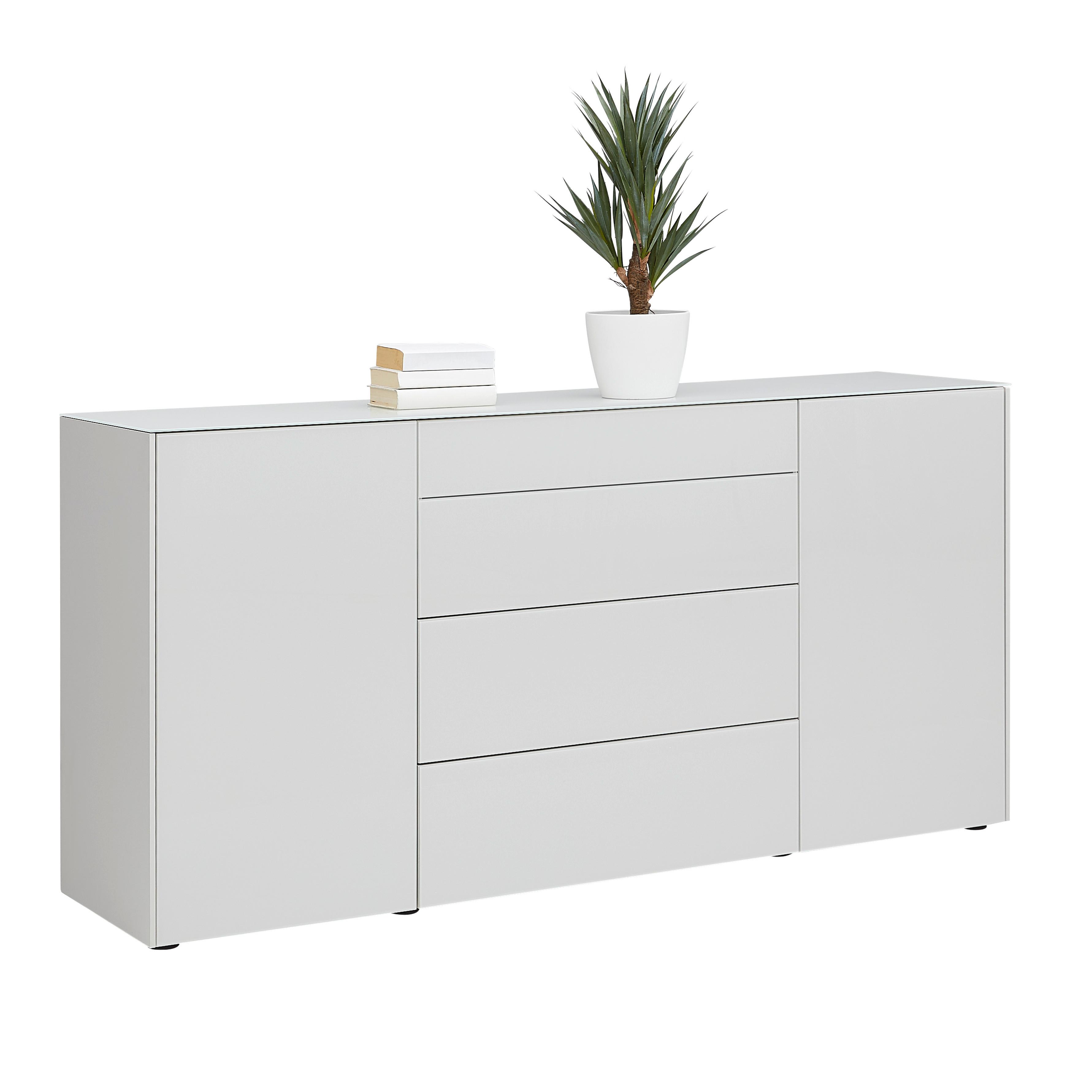 Sideboard Silverstone Grau - Schwarz/Grau, MODERN, Glas/Holzwerkstoff (179/89/42cm) - Premium Living