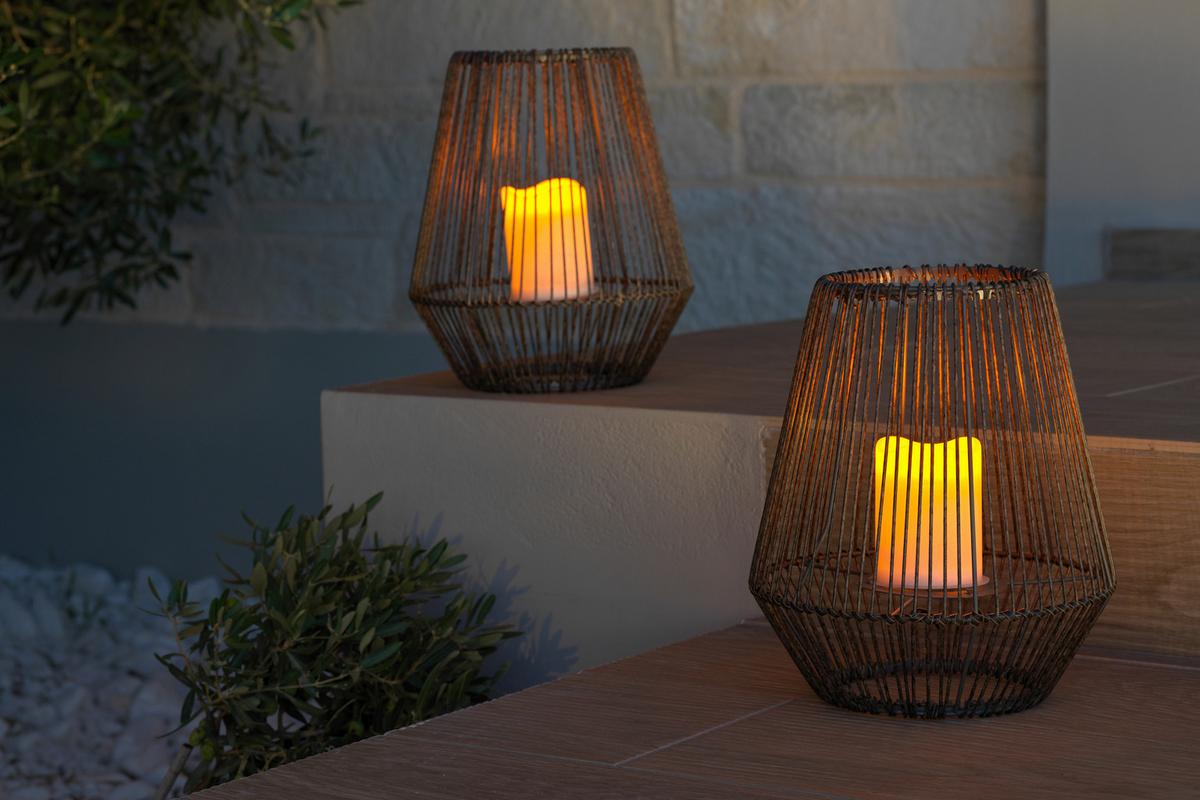 LAMPA SOLARNA ELENI - ciemnobrązowy, Modern, tworzywo sztuczne/metal (26/30,5cm) - Modern Living