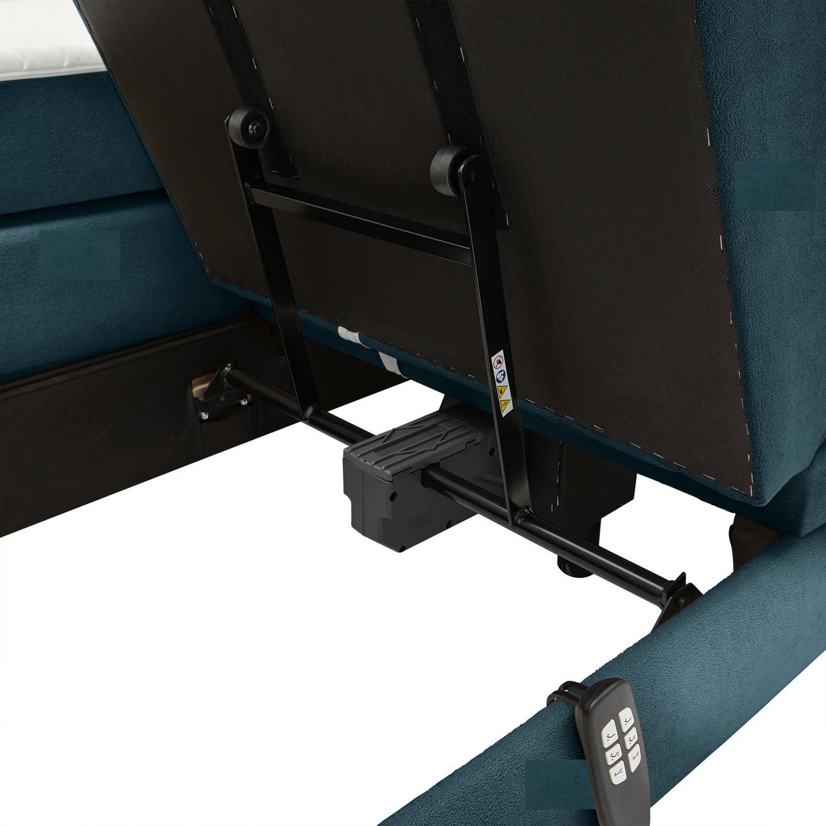 Boxspringbett Dixon Petrol ca. 180x200cm - Petrol/Schwarz, Konventionell, Holz/Holzwerkstoff (180/200cm) - Premium Living