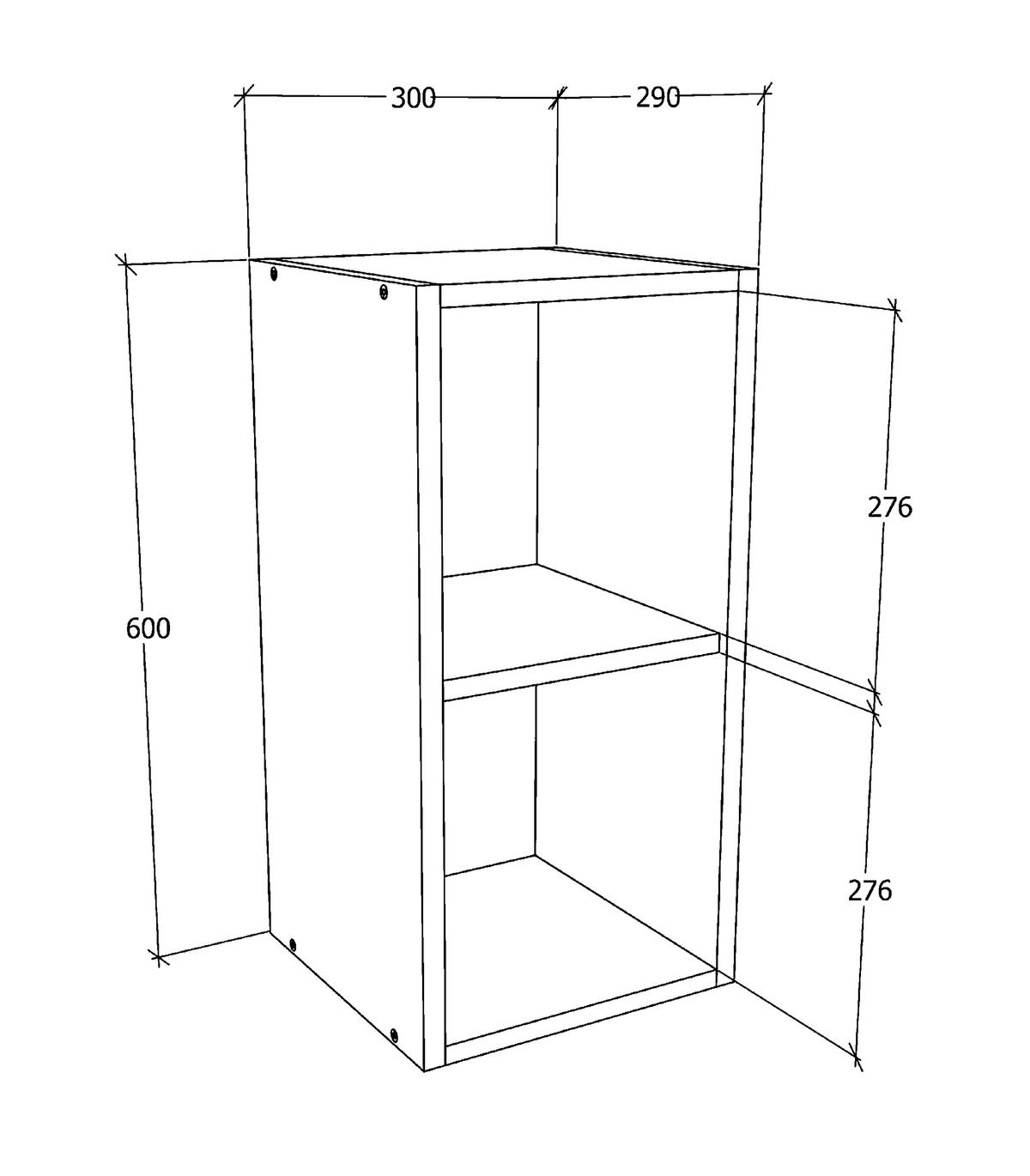Kuhinjska Zgornja Omarica Esilo, Hrast, Bela - bela/barve aluminija, Konvencionalno, kovina/leseni material (30/60/31cm) - MID.YOU