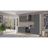 Blok Kuhinja Sa Uređajima Gilda Gola - sivo-braon/bela, Moderno, drvo/pločasti materijal (285/216/60cm) - Modern Living