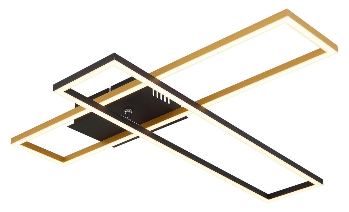 LED-DECKENLEUCHTE 67208-30G - Goldfarben/Opal, Design, Kunststoff/Metall (80/60/7,5cm) - Globo