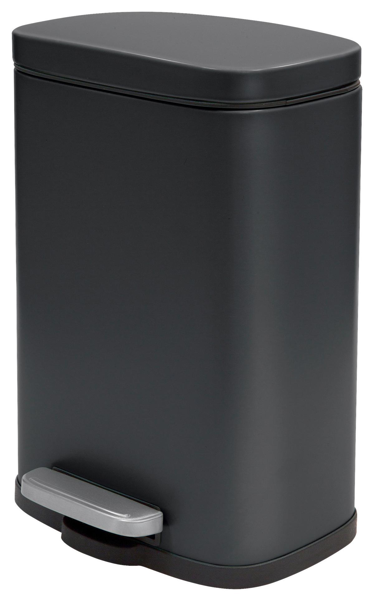 Treteimer Akira Matt-Black - Schwarz, Basics, Kunststoff/Metall (28/19,3/37,9cm) - Spirella