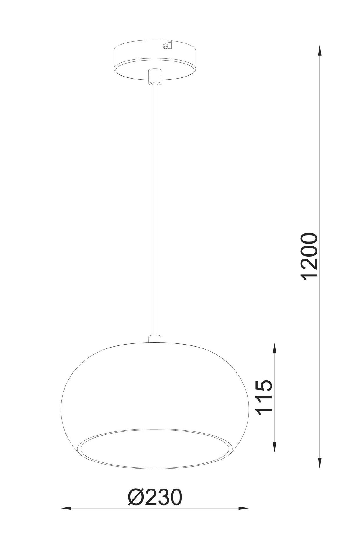 LAMPA WISZĄCA STACY - czarny, Trend, metal/szkło (23/120cm) - Novel
