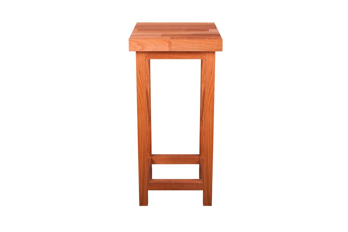 Universalhocker Echtholz Eiche massiv H: 60 cm - Eichefarben, Basics, Holz (30/60/30cm) - Gardenson