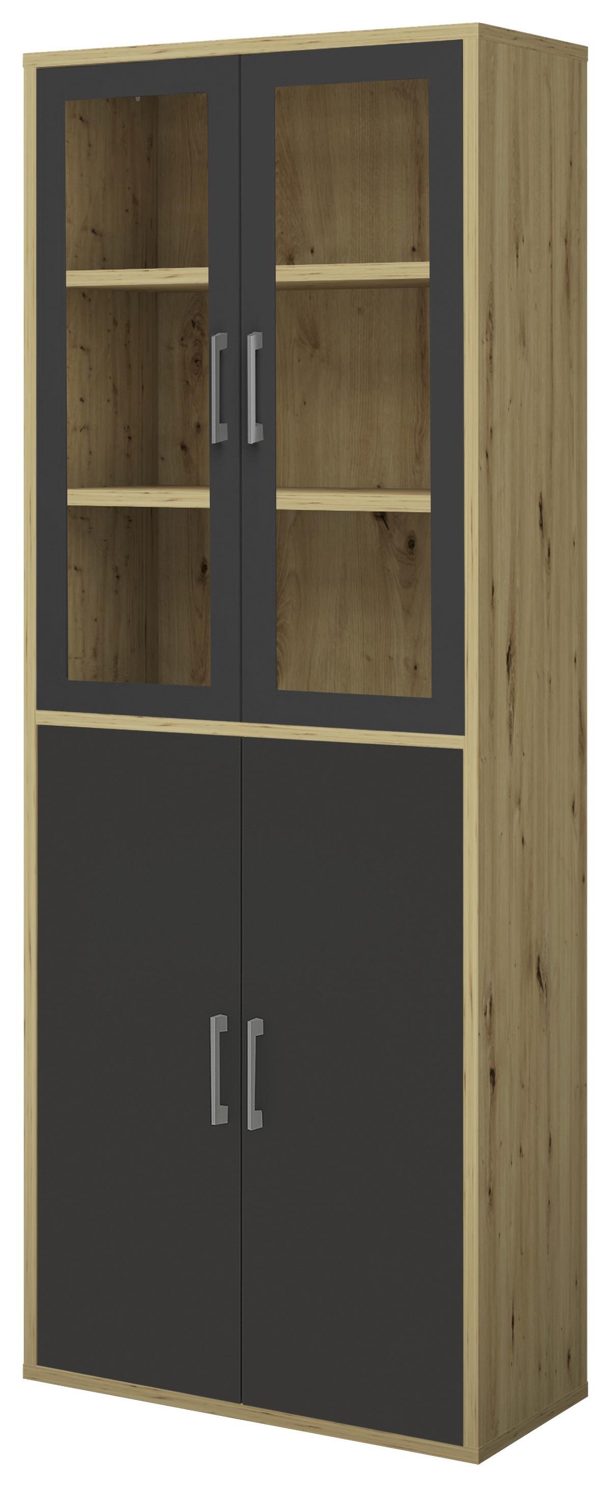 Türenset Big Profi Anthrazit - Anthrazit/Alufarben, Modern, Glas/Holzwerkstoff (77/104/2cm) - Mömax