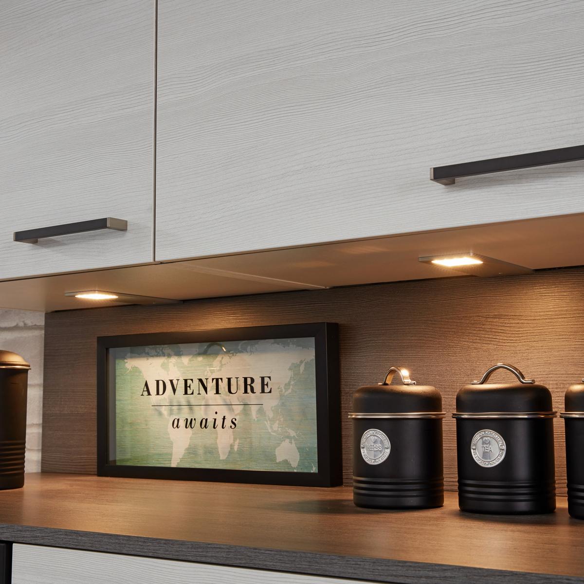 Küchenblock Plan, in Eiche Weiß - Eichefarben/Weiß, MODERN, Holzwerkstoff (303,2cm) - Express-Kuechen