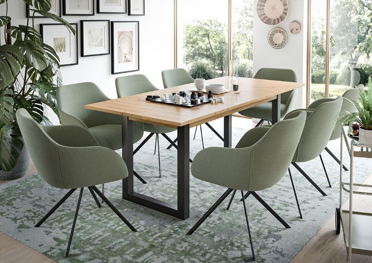 Raztegljiva Miza Seattle 150 Az, Barva Hrasta, Temno Siva - antracit/hrast artisan, Konvencionalno, leseni material (150-190cm) - MID.YOU