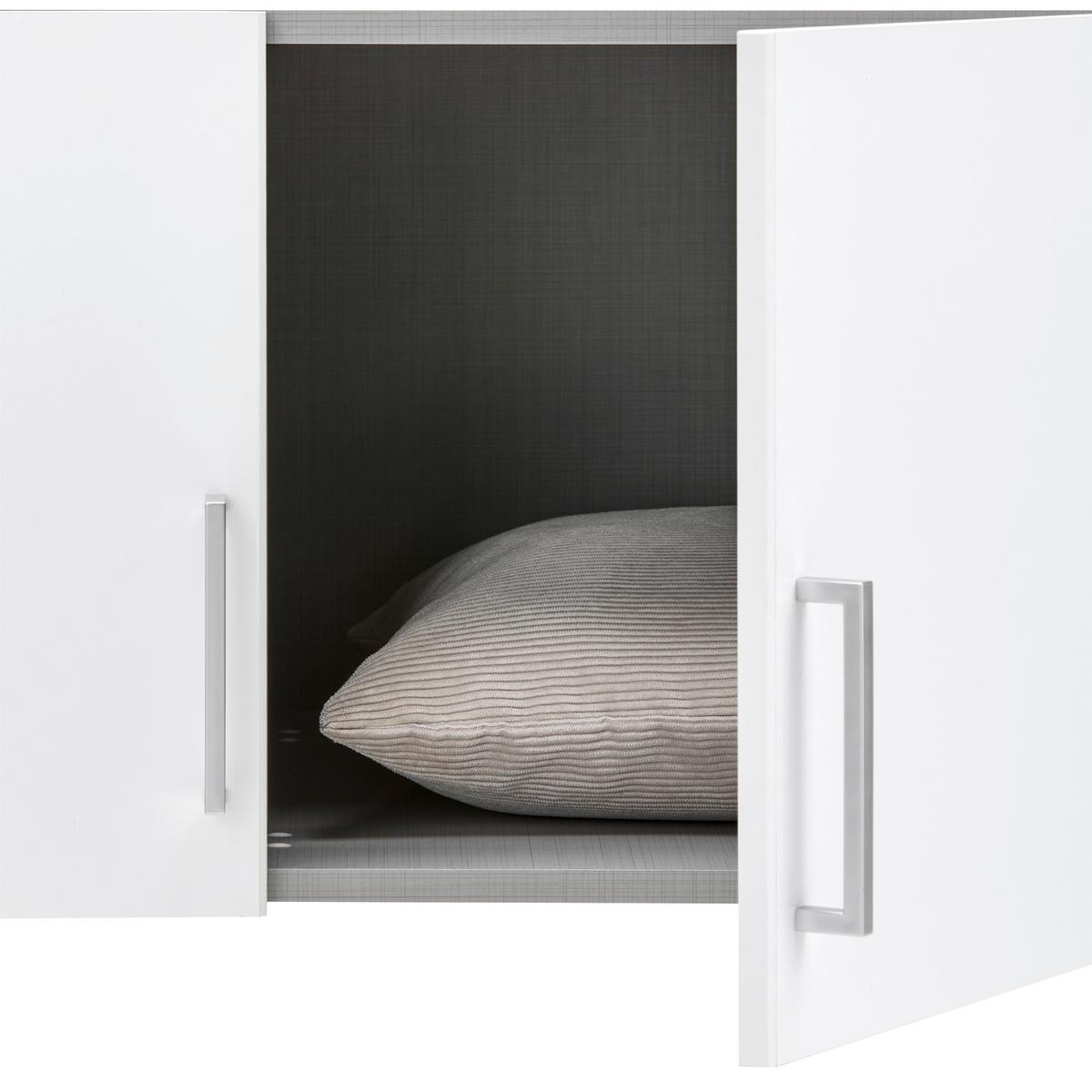 Aufsatzschrank in Weiss - Weiss/Alufarben, Konventionell, Holzwerkstoff/Kunststoff (135/40/58cm) - Mömax