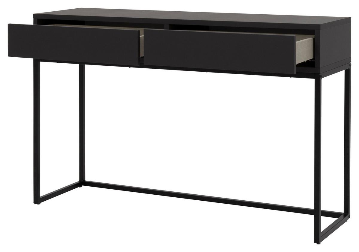 STÓŁ KONSOLA LIPP - czarny, Design, materiał drewnopochodny/metal (118/36/76cm)