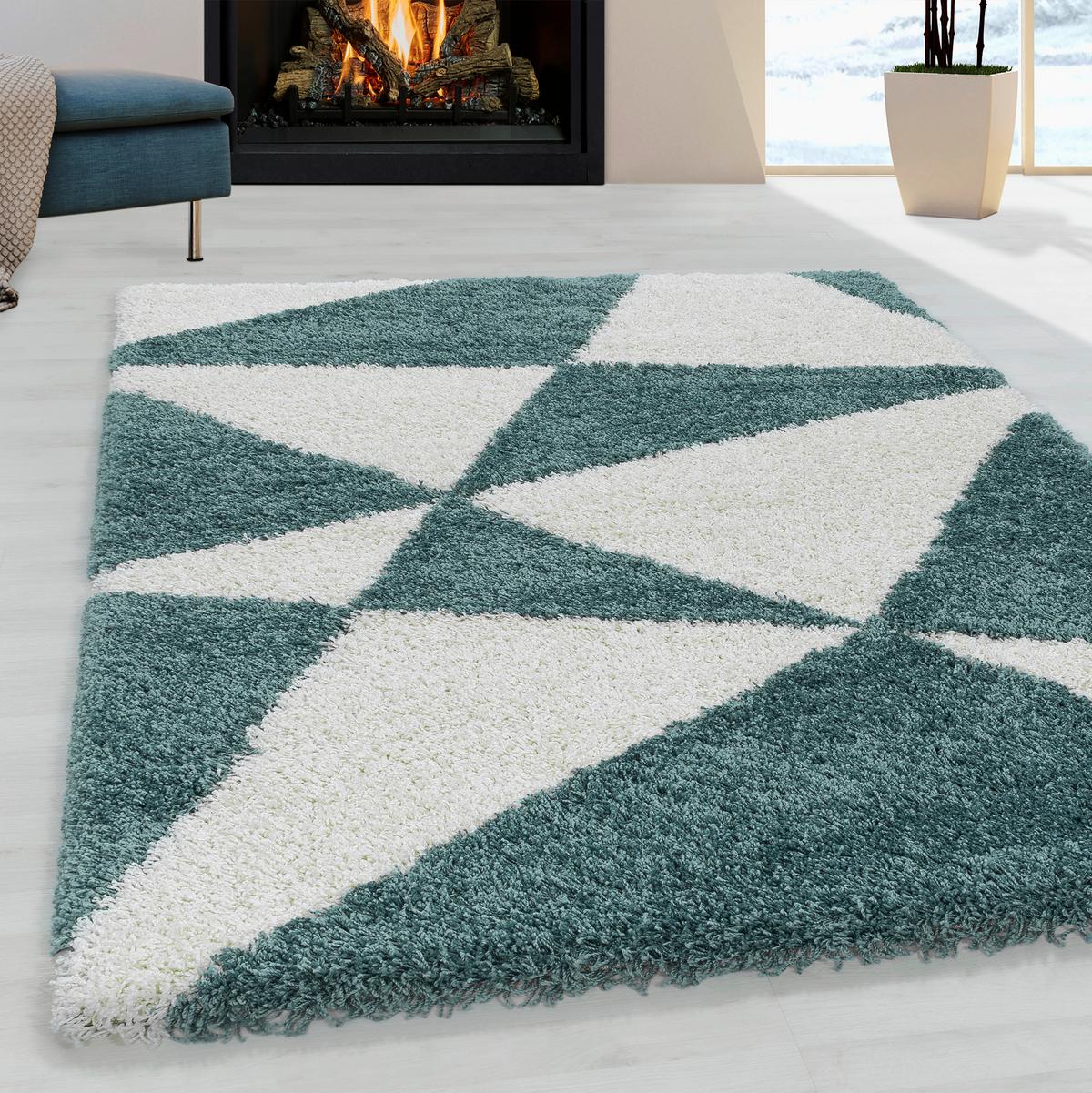 Hochflorteppich Tango Blau ca. 160x230cm - Blau, Design, Textil (160/230cm)