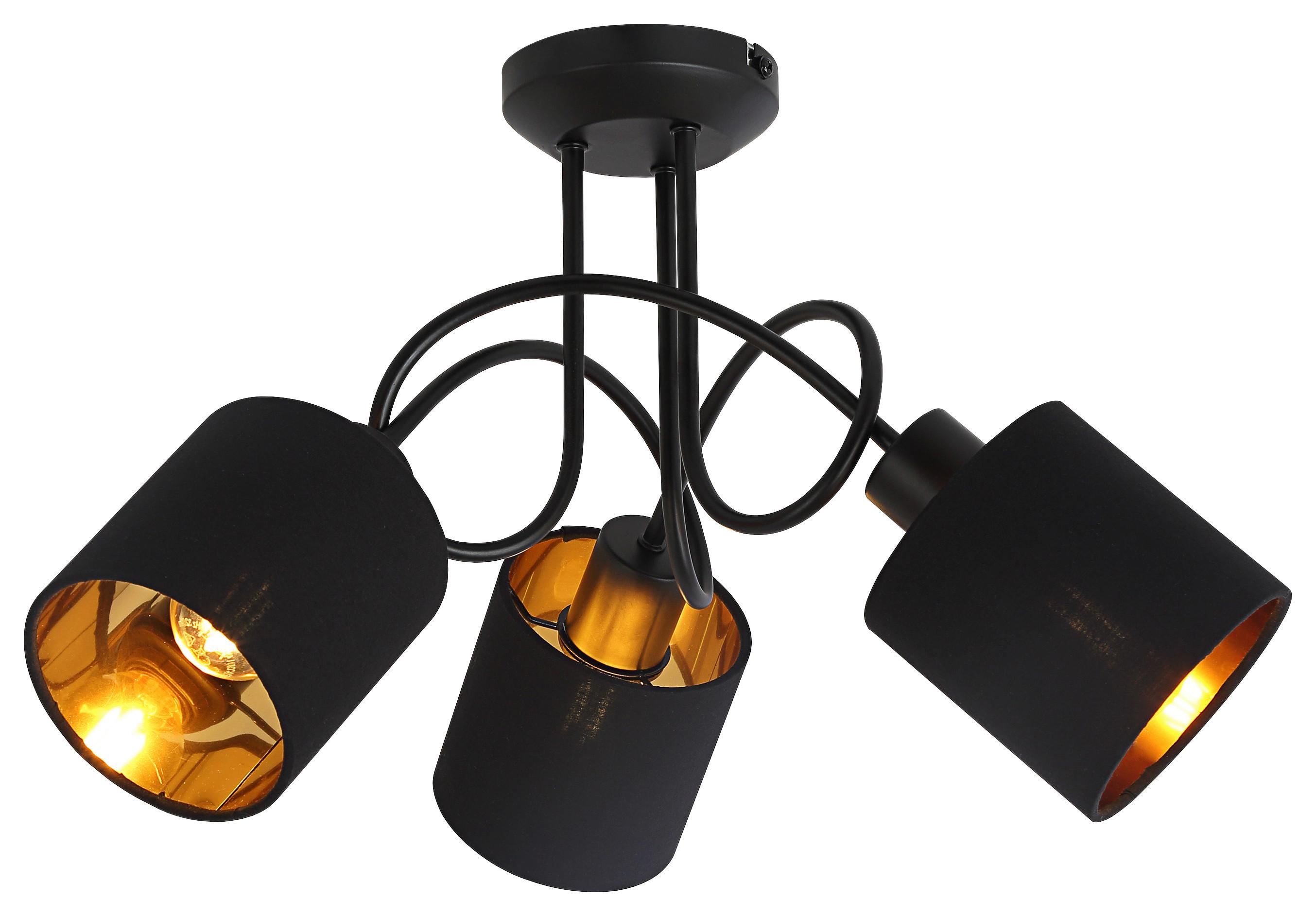 Strahler Goldi max. 15 Watt - Goldfarben/Schwarz, MODERN, Textil/Metall (47/29cm) - Mömax